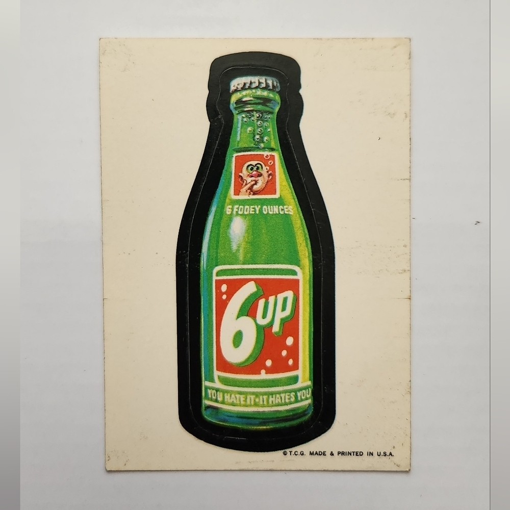 🥤 Rare Vintage 1973 Wacky Packages Sticker - "6-Up" Trading Card Collectible ✨